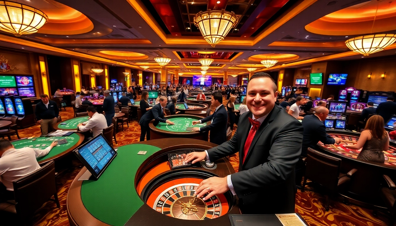 Exciting casino atmosphere at 88clb with players engaging in games.